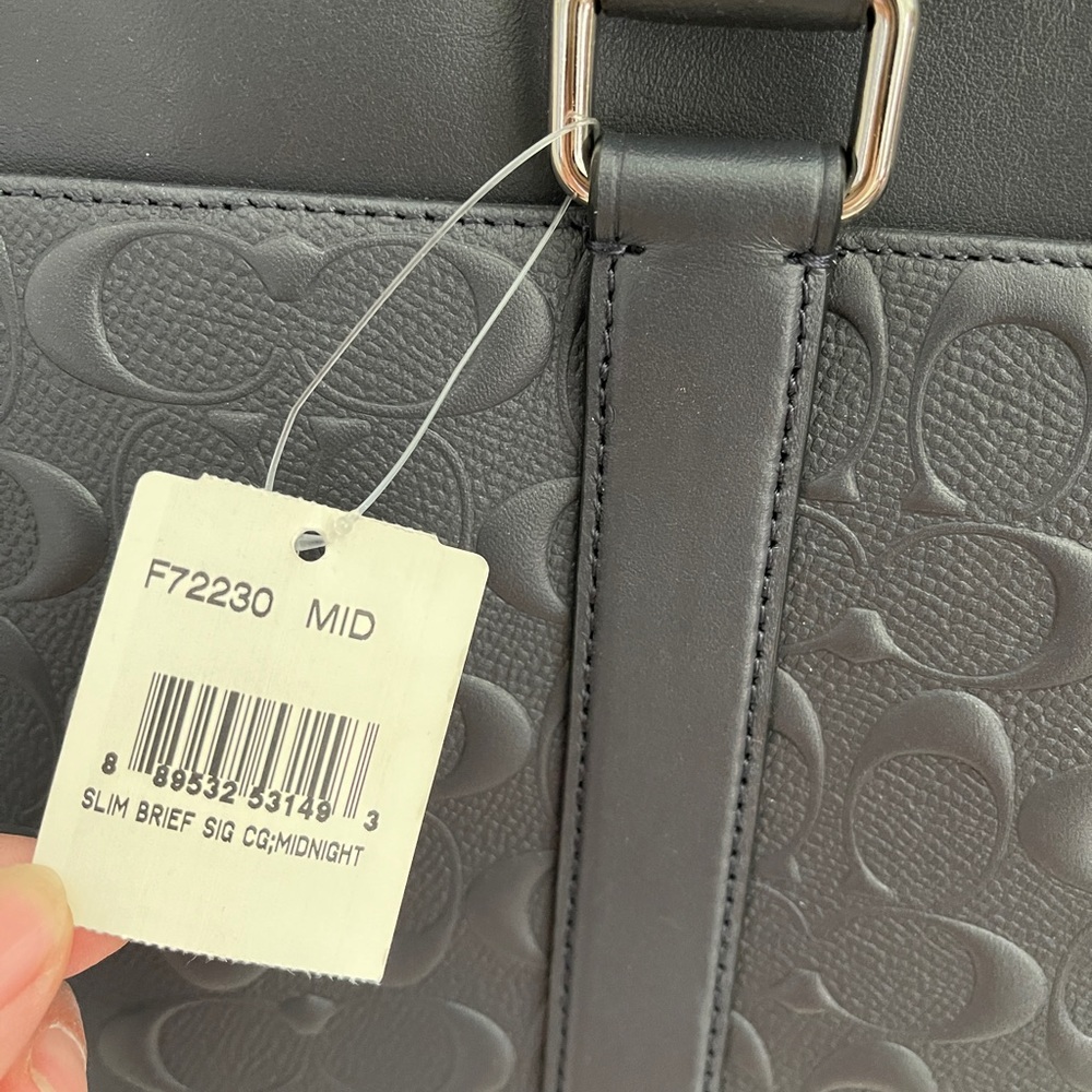 NWT Coach men's duffel handbag with signature navy - Picture 3 of 15